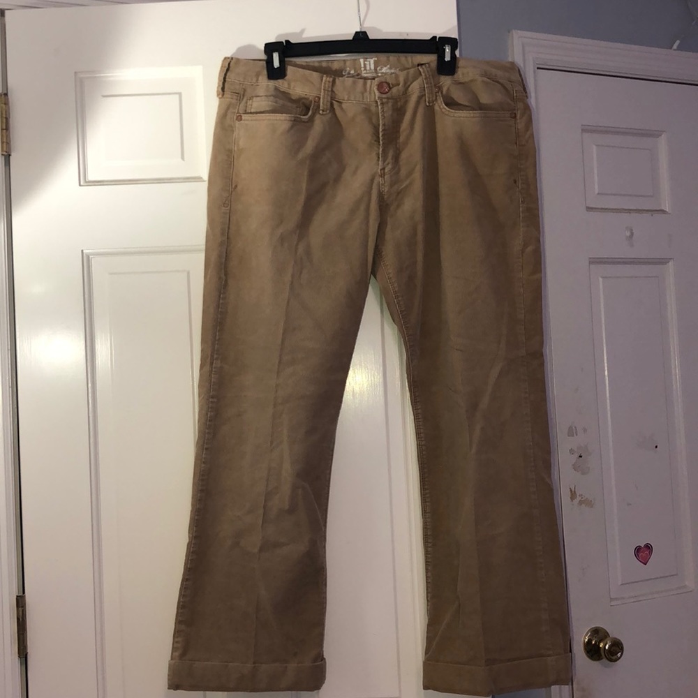 brown felt jeans